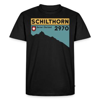 Schilthorn Randonnée Randonnée Ski Oberland bernois - T-shirt Premium bio Homme - noir - Devant - Nico (187cm)