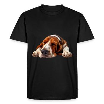 Basset Hound - T-shirt Premium bio Homme - noir - Devant - Nico (187cm)