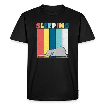 Éléphant Vintage Sleeping Chilling Gift - T-shirt Premium bio Homme - noir - Devant - Nico (187cm)
