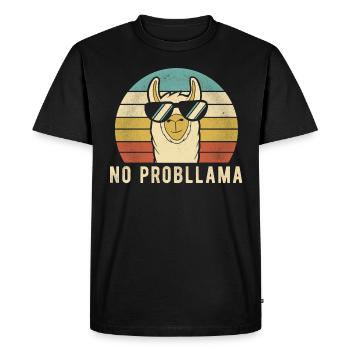Llama Retro - Aucun cadeau drôle de Lama Cool Prob - T-shirt Premium bio Homme - noir - Devant - Nico (187cm)