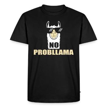 No Prob lama - Amants de lama drôles - T-shirt Premium bio Homme - noir - Devant - Nico (187cm)
