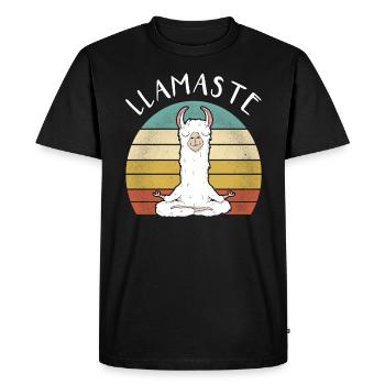 Llamaste - Funny Retro Llama Alpaca Lovers Gift - Men's Premium Organic T-Shirt - black - Front - Nico (187cm)