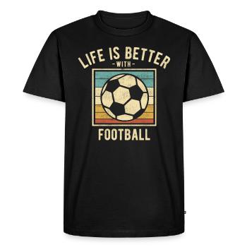 Dictons de football - Cadeau drôle d’amoureux du football - T-shirt Premium bio Homme - noir - Devant - Nico (187cm)