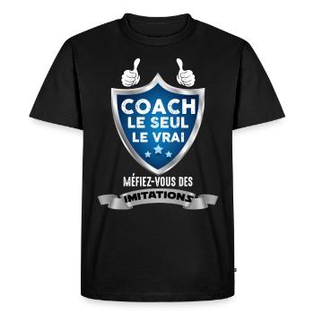 Coach humour drole pour mon coach préféré - T-shirt Premium bio Homme - noir - Devant - Nico (187cm)
