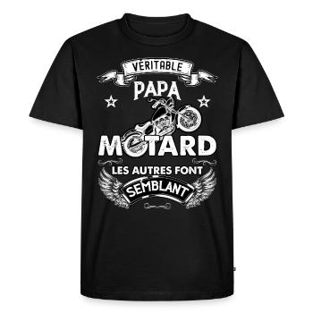 Véritable motard les autres font semblant - T-shirt Premium bio Homme - noir - Devant - Nico (187cm)