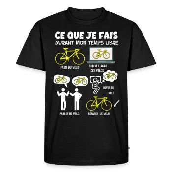 Cycliste humour vélo temps libre cadeau homme - T-shirt Premium bio Homme - noir - Devant - Nico (187cm)