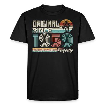 1959 anniversaire 1959 né en 1959 anniversaire - T-shirt Premium bio Homme - noir - Devant - Nico (187cm)