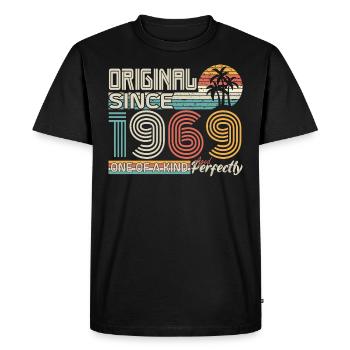 1969 anniversary 1969 born in 1969 anniversary - Men's Premium Organic T-Shirt - black - Front - Nico (187cm)