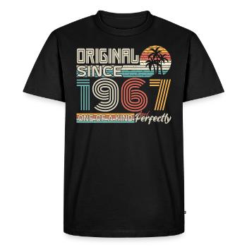 1967 anniversaire 1967 né en 1967 anniversaire - T-shirt Premium bio Homme - noir - Devant - Nico (187cm)