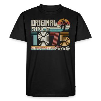 1975 anniversaire 1975 né en 1975 anniversaire - T-shirt Premium bio Homme - noir - Devant - Nico (187cm)