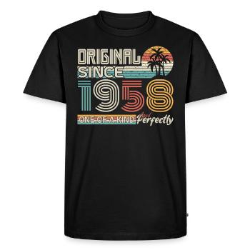 1958 anniversaire 1958 né en 1958 anniversaire - T-shirt Premium bio Homme - noir - Devant - Nico (187cm)