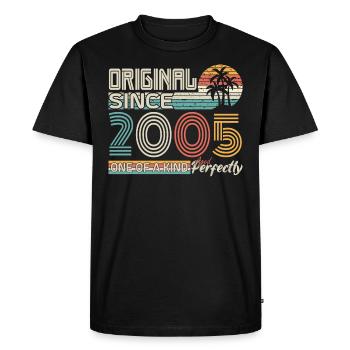 2005 anniversaire 2005 né en 2005 anniversaire - T-shirt Premium bio Homme - noir - Devant - Nico (187cm)