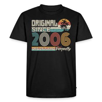 2006 anniversaire 2006 né en 2006 anniversaire - T-shirt Premium bio Homme - noir - Devant - Nico (187cm)