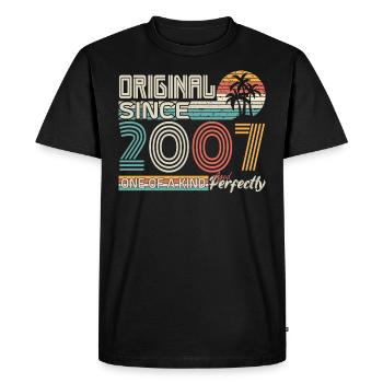 2007 anniversaire 2007 né en 2007 anniversaire - T-shirt Premium bio Homme - noir - Devant - Nico (187cm)