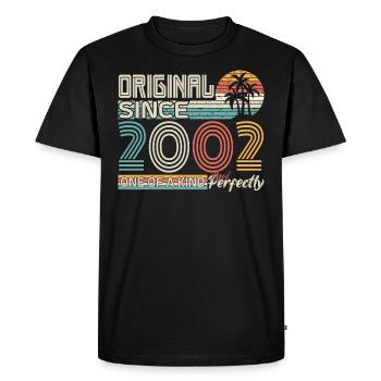 2002 anniversaire 2002 né en 2002 anniversaire - T-shirt Premium bio Homme - noir - Devant - Nico (187cm)