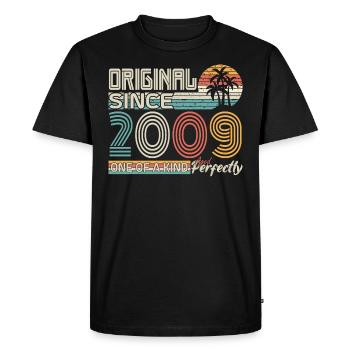 2009 anniversaire 2009 né en 2009 anniversaire - T-shirt Premium bio Homme - noir - Devant - Nico (187cm)