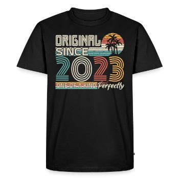 2023 anniversary 2023 born in 2023 anniversary - Men's Premium Organic T-Shirt - black - Front - Nico (187cm)