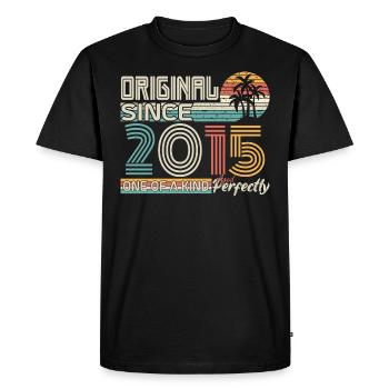 2015 anniversary 2015 born in 2015 anniversary - Men's Premium Organic T-Shirt - black - Front - Nico (187cm)