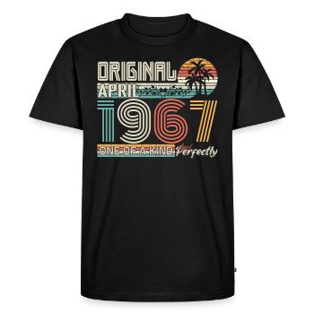 April 1967 anniversary April 1967 gift 1967 - Men's Premium Organic T-Shirt - black - Front - Nico (187cm)