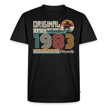 April 1983 anniversary April 1983 gift 1983 - Men's Premium Organic T-Shirt - black - Front - Nico (187cm)