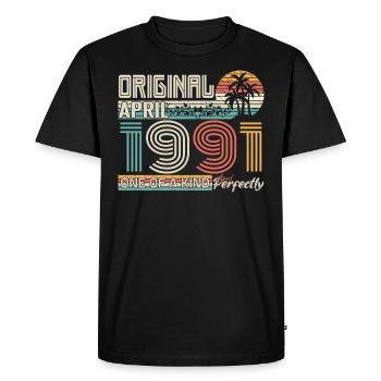 April 1991 birthday April 1991 gift 1991 - Men's Premium Organic T-Shirt - black - Front - Nico (187cm)