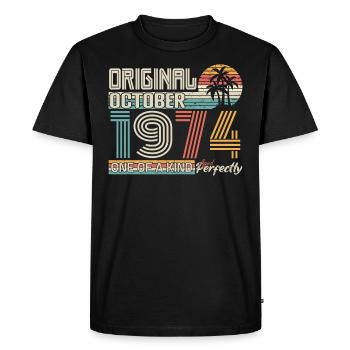 October 1974 Birthday October 1974 Gift 1974 - Men's Premium Organic T-Shirt - black - Front - Nico (187cm)
