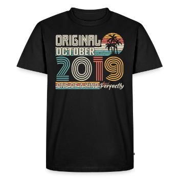 October 2019 Birthday October 2019 Gift 2019 - Men's Premium Organic T-Shirt - black - Front - Nico (187cm)