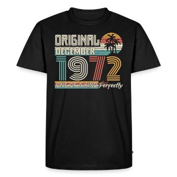 Décembre 1972 anniversaire December 1972 cadeau - T-shirt Premium bio Homme - noir - Devant - Nico (187cm)