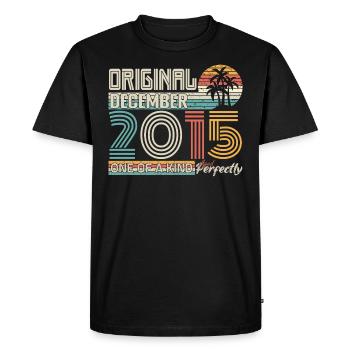 December 2015 Birthday December 2015 Gift - Men's Premium Organic T-Shirt - black - Front - Nico (187cm)