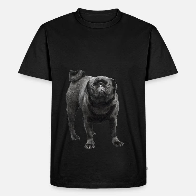 schwarzer Mops - Männer Premium Bio T-Shirt - Schwarz
