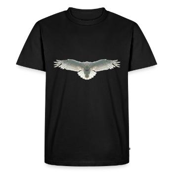 Snowy Owl Owl Polygon Bird Animal Wild Animal Eagle Owl - Men's Premium Organic T-Shirt - black - Front - Nico (187cm)