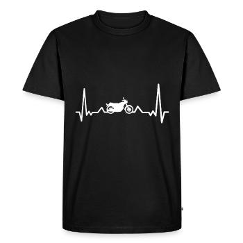 Motorcycle Heartbeat Pulse Gift - Men's Premium Organic T-Shirt - black - Front - Nico (187cm)