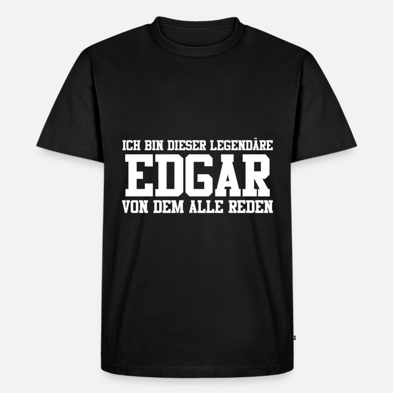 Edgar Name Design - Männer Premium Bio T-Shirt - Schwarz