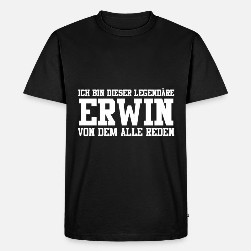 Erwin Name Design - Männer Premium Bio T-Shirt - Schwarz