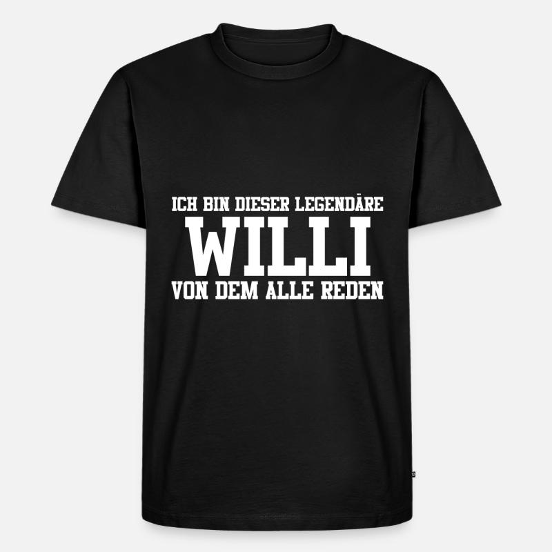 Willi Name Design - Männer Premium Bio T-Shirt - Schwarz