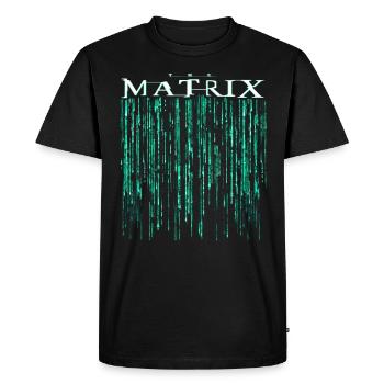 Matrix Film Code Logo - T-shirt Premium bio Homme - noir - Devant - Nico (187cm)