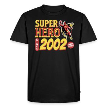 Super Heroes Since 2002 - 20th Anniversary - Men's Premium Organic T-Shirt - black - Front - Nico (187cm)