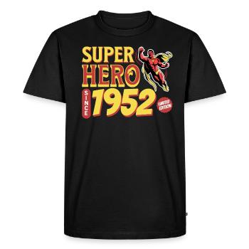 Super Heroes Since 1952 - 70th Anniversary - Men's Premium Organic T-Shirt - black - Front - Nico (187cm)