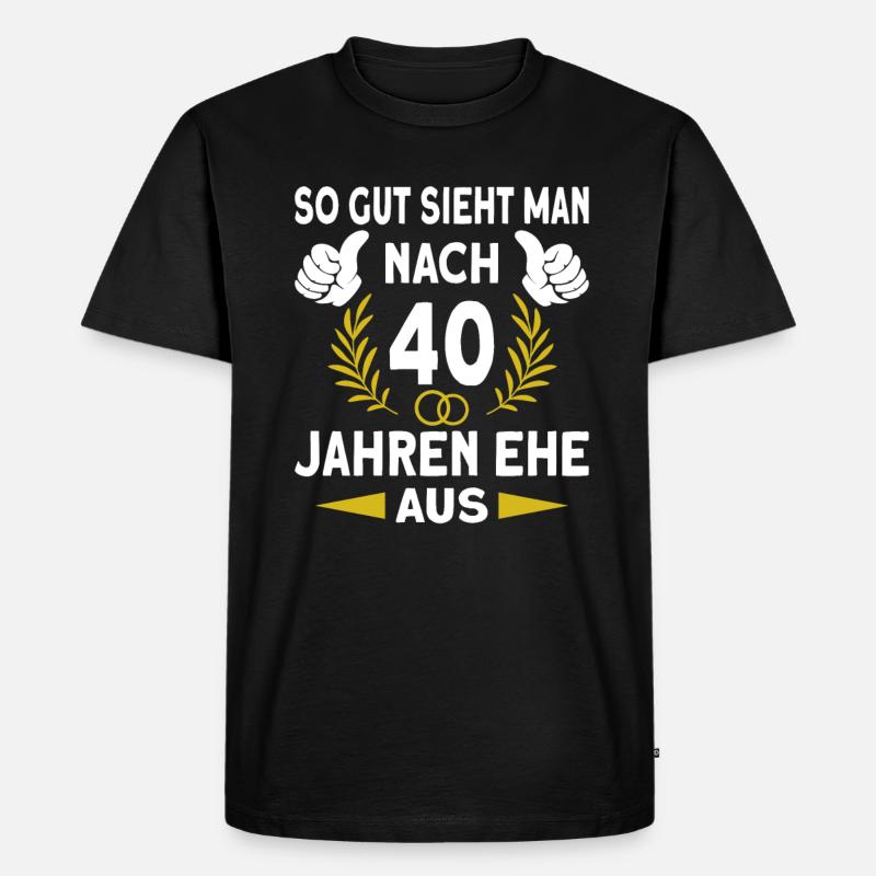 Rubinhochzeit 40 Hochzeitstag Ehemann Ehefrau - Männer Premium Bio T-Shirt - Schwarz