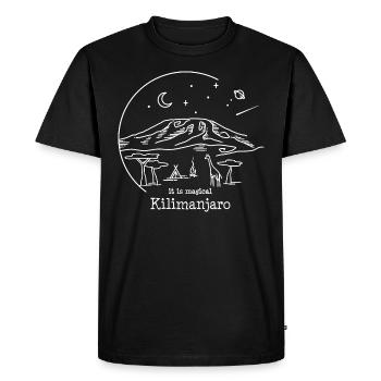Kilimandjaro Kilimandjaro Tanzanie Kenya souvenir - T-shirt Premium bio Homme - noir - Devant - Nico (187cm)