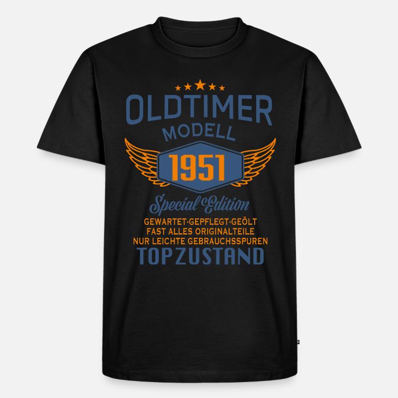 Oldtimer Modell 1951 - Männer Premium Bio T-Shirt - Schwarz