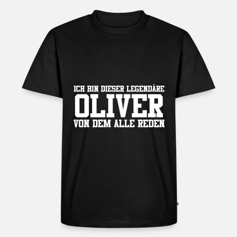 Oliver Name Design - Männer Premium Bio T-Shirt - Schwarz