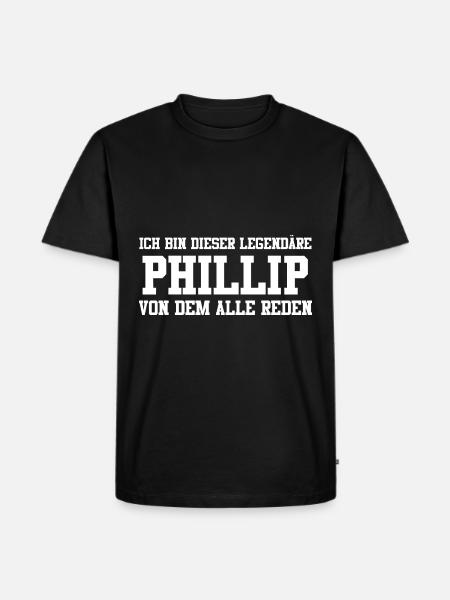 Phillip Name Design - Männer Premium Bio T-Shirt - Schwarz