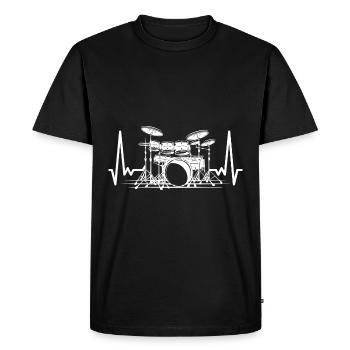 Batterie battement de coeur ECG batteur tambour - T-shirt Premium bio Homme - noir - Devant - Nico (187cm)