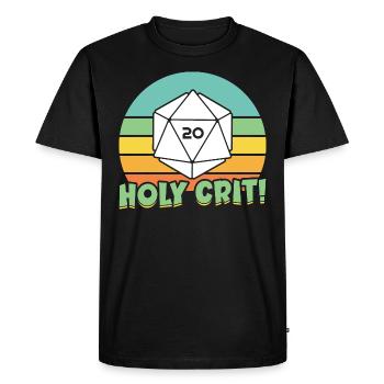 Holy crit,Gaming - T-shirt Premium bio Homme - noir - Devant - Nico (187cm)