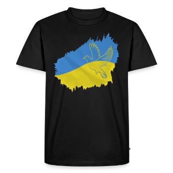 Stand with Ukraine - Männer Premium Bio T-Shirt - Schwarz - Vorne - Nico (187cm)