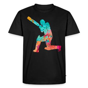 Cricketers in Popart - Men's Premium Organic T-Shirt - black - Front - Nico (187cm)