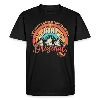 June 1963 June Anniversary 1963 June Original - Men's Premium Organic T-Shirt - black - Front - Nico (187cm)