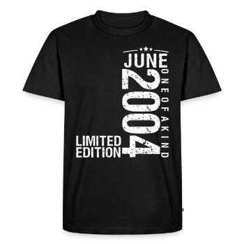Juin 2004 Juin anniversaire Juin 2004 - T-shirt Premium bio Homme - noir - Devant - Nico (187cm)