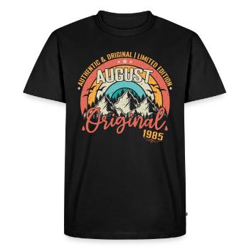 Août 1985 Août anniversaire 1985 Août - T-shirt Premium bio Homme - noir - Devant - Nico (187cm)